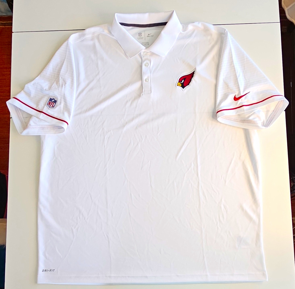 Nike Arizona Cardinals Polo Mens 4XL White Dri FIT NFL On Field Apparel